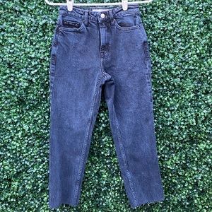 TOPSHOP Straight petite denim jeans raw hem W24